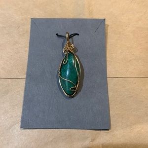 Hand Wrapped Shattuckite Stone Pendant